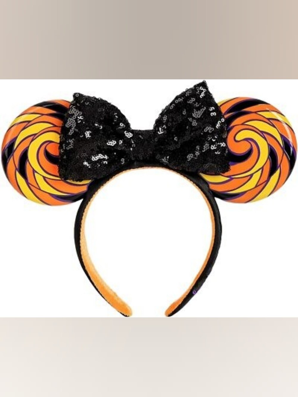 Disney Orange and Yellow Halloween Swirl Minnie Ears
